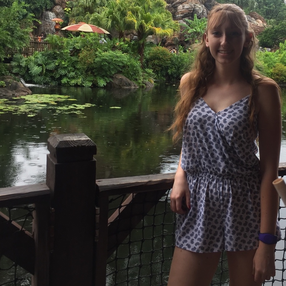white and blue romper